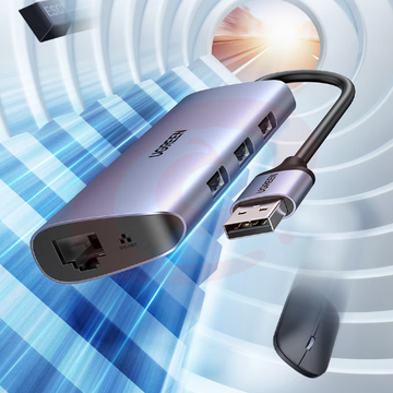 绿联USB3.0转千兆网口扩展坞分线器 外置网线转接头RJ45有线网卡转换器拓展坞 适用台式机笔记本电脑集线器