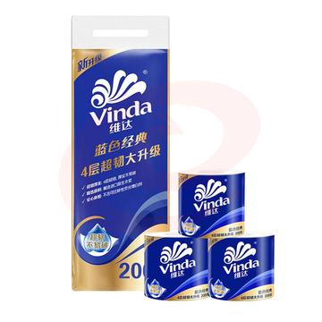 维达（Vinda）卷纸 蓝色经典200克10卷 SKU：YDKJ00336