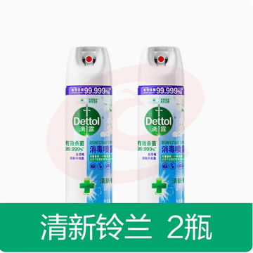 滴露消毒去味喷雾454ml*2鞋子除臭剂家用消毒液衣物杀菌除菌酒精