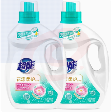 超能花漾柔护洗衣液整箱2瓶12斤家用促销组合装官网旗舰店正品