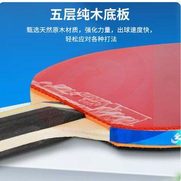 红双喜乒乓球拍高弹力小学生专用初学者儿童横拍直拍长柄短柄球拍