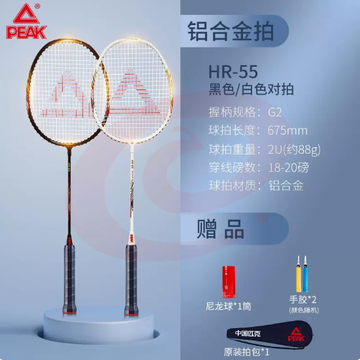匹克旗舰店正品羽毛球拍专业级单双拍超轻全碳素纤维耐打用套装女2支黑白对拍