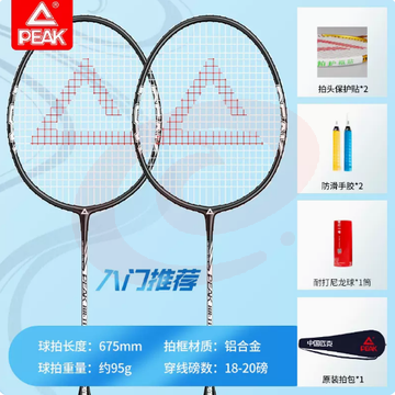 匹克旗舰店正品羽毛球拍专业级单双拍超轻全碳素纤维耐打用套装女2支