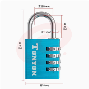 TONYON密码挂锁防盗健身房宿舍柜子锁防水防锈柜门锁行李箱密码锁1个