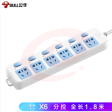 公牛（BULL） GN-317 插线板1.8米 6位分控