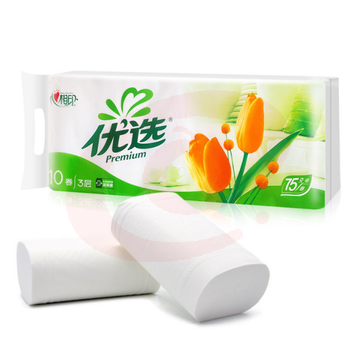 心相印卷纸3层750克家用无心卷筒纸 10卷/提