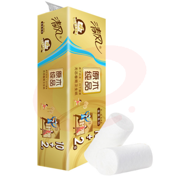 清风卷纸金装4层12卷996克加厚家庭装卷筒家用卫生纸