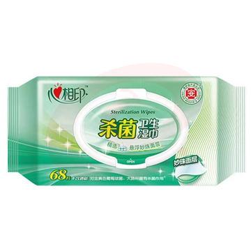 心相印湿巾68片大包成人湿巾纸家用实惠装卫生湿巾 单包 5包起售