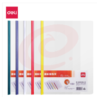 得力（deli） 5531 A4透明PP抽杆文件夹报告夹 5只装
