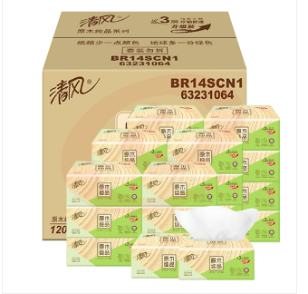 清风 抽纸AR14GSY卫生纸3层120抽20包