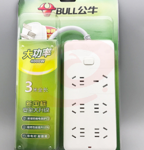 公牛(BULL)GN-B15D 插座 空调插座16A转10A转16安插线板插排4000W大功率延长接线板6位总控全长3米