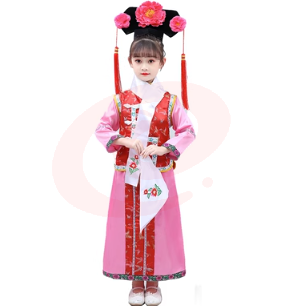 格格服清朝服饰女童还珠格格服装古装满族儿童有一个姑娘演出服女