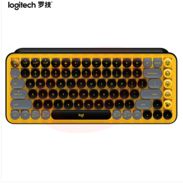 罗技POP KEYS 泡泡无线机械蓝牙键盘 85键TTC轴 自定义表情包按键-热力黄