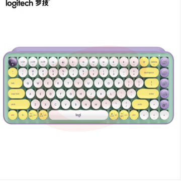 罗技POP KEYS 泡泡无线机械蓝牙键盘 85键TTC轴 自定义表情包按键-梦幻色