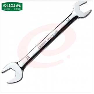 老A工具（LAOA）LA315410 CR-V镜面止滑开口扳手 镜面防滑工业双开口呆扳手扳子16×18mm 十支起售