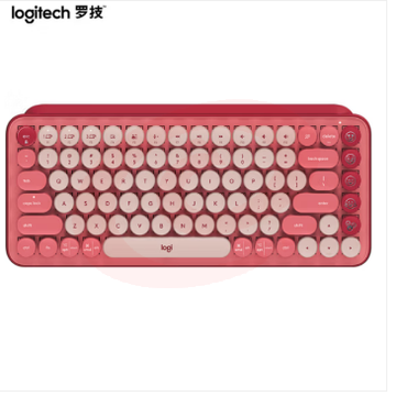 罗技POP KEYS 泡泡无线机械蓝牙键盘 85键TTC轴 自定义表情包按键-电幻粉
