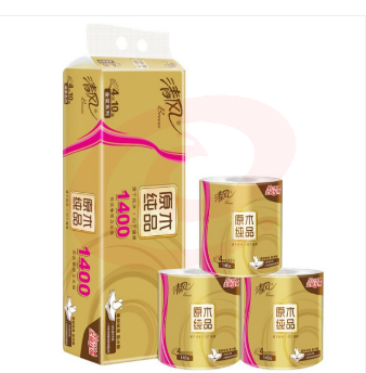 清风卷纸B22AFJ2原木金装 4层加厚140克卫生纸巾10卷/提