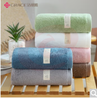 洁丽雅（Grace）新疆棉司马抗菌毛巾纯棉柔软洗脸家用吸水不掉毛男女加厚面巾 6条装 72x34cm 95g/条