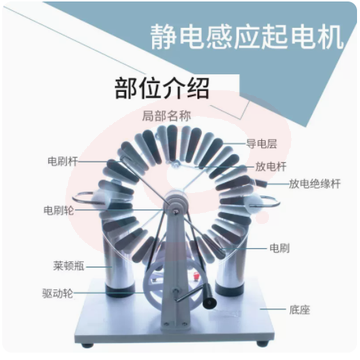 静电感应起电机维氏起电机物理尖端放电和真空管放电 电学实验器材