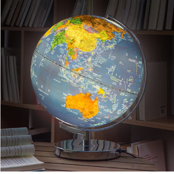 得力(deli)30cm大号3D立体浮雕地球仪灯摆件 儿童学生用地球仪高清中英文对照教学 六一儿童节生日礼物 2165