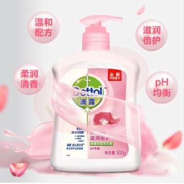 滴露Dettol健康抑菌洗手液滋润倍护500g 抑菌99.9%