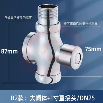 厕所冲水阀 手按式蹲便器按压冲洗阀 卫生间延时阀门开关 SKU：YDKJ03841