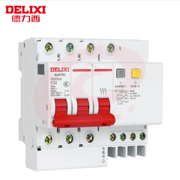 德力西 32A空开断路器DZ47sLE  空气开关3P+N 带漏保漏电保护器 SKU：YDKJ04116