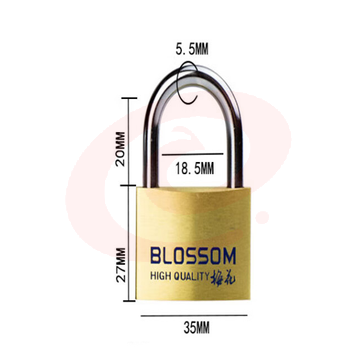 梅花（BLOSSOM）铜挂锁 35mm（074） 防水防锈家用锁具 宿舍挂锁柜门锁 防盗窗锁头 SKU：YDKJ04514