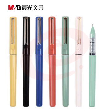 优秀教师推荐 晨光 直液式全针管中性笔0.5mm签字笔1支价 黑色笔12支/盒  水笔初色系列 ARPB1801 直液笔水性笔速干 黑色笔12支/盒