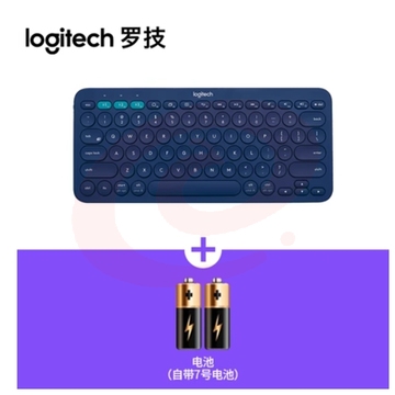 罗技（Logitech）K380无线蓝牙网红键盘静音ipad平板台式手机女生 蓝色