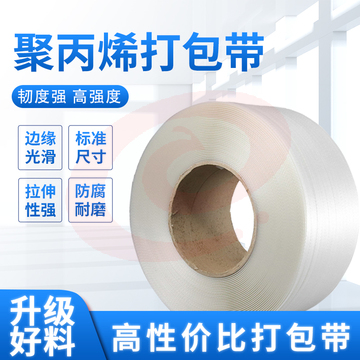 普伟打包带pp全新料机用塑料捆扎带全新料货物捆扎带抗拉 全自动透明包装带 透明白宽8mm 厚0.6 4000米