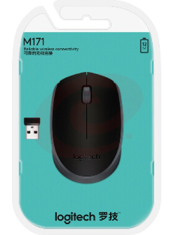 罗技（Logitech）M171 鼠标 无线鼠标 办公鼠标 对称鼠标 黑色 SKU：YDKJ06073