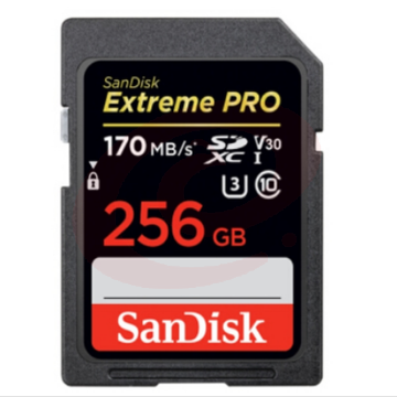 闪迪（SanDisk）256GB  170M/s V30 4K  SD存储卡 SKU：YDKJ06079