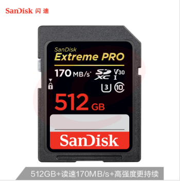 闪迪（SanDisk）512GB SD存储卡 U3 C10 V30 4K至尊极速版数码相机内存卡 SKU：YDKJ06076