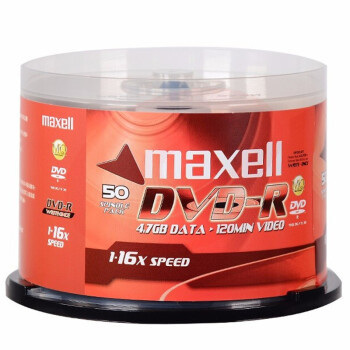 麦克赛尔（maxell）DVD-R光盘 刻录光盘 光碟 空白光盘 16速4.7G台产 商务金盘桶装50片 SKU：YDKJ06151