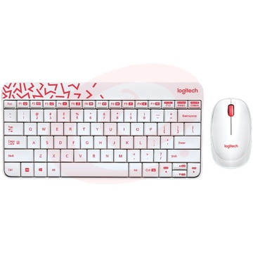 罗技 Logitech 无线键鼠套装 MK240 Nano 带2.4G接收器-USB (白色)