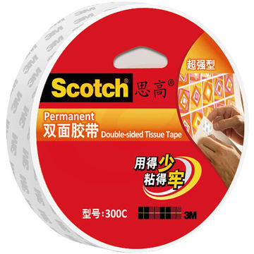 3M 思高 高效型双面胶带 300c 18mm*9.5m  8卷/包