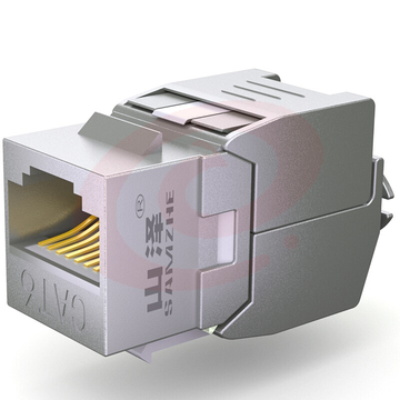 山泽 SAMZHE RJ45网络模块 WPB-016  网络电话 信息模块超五类 六类 工程镀金版 屏蔽 六类屏蔽免打模块