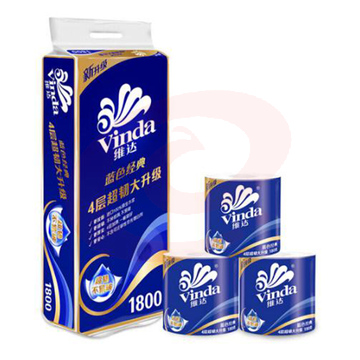 维达 V4028 蓝色经典系列有芯卷纸 4层 180g 60卷 SKU：YDKJ06715