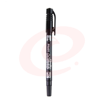 百乐 PILOT 油性双头记号笔 SCA-TM 细头2.0mm，极细头1.0mm (黑色) 12支/盒