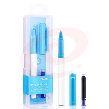 得力 A902 学生矫姿钢笔(可擦纯蓝/笔壳浅蓝)   1支/盒  按盒销售