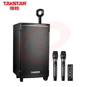 得胜(TAKSTAR)WDA-1200 无线蓝牙拉杆音箱 户外广场舞音响 大功率带无线UHF麦克风扩音器 黑色