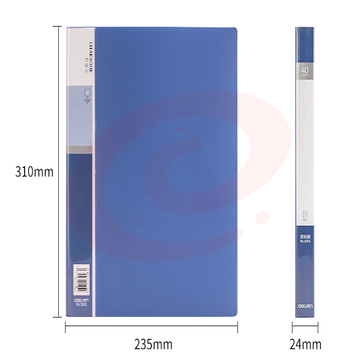 40页资料册(蓝) 得力（deli）5104 A4透明活页多层分页试卷夹档案文件夹插页袋40页资料册文件收纳册 蓝色 10本装 5104 SKU：YDKJ07495