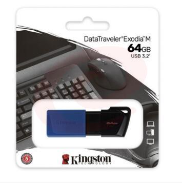 金士顿(Kingston)64GB USB3.2 Gen 1 U盘 DTXM 滑盖设计 多彩时尚(蓝色)
