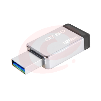 金士顿 Kingston  DT50 U盘 128GB (黑色) USB3.1 金属U盘 SKU：YDKJ07567