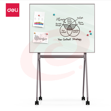 得力 1200*900mm 芭蕾支架磁性玻璃白板带架子白板50070 SKU：YDKJ07753