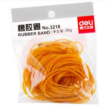得力（deli）3218 乳胶圈/橡皮筋/橡胶圈 猴皮筋 30g  （64小包/盒）