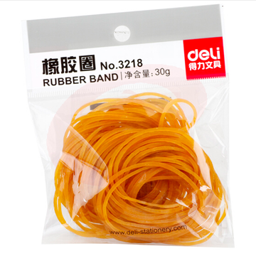 得力（deli）3218 乳胶圈/橡皮筋/橡胶圈 猴皮筋 30g  （64小包/盒） SKU：YDKJ08230