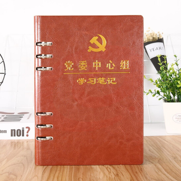 党员笔记本活页款  党委中心组A5 棕色 活页  货号：LJ