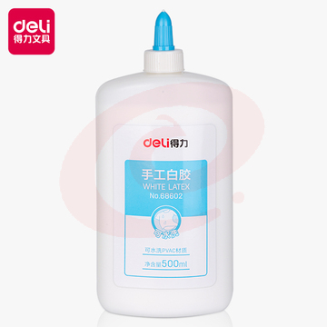 得力68602手工白胶500ml/瓶(白色)